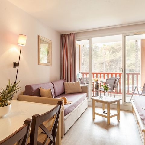Studio 4 personen - 1 slaapgedeelte - Terras of balkon - Uitzicht op de tuin