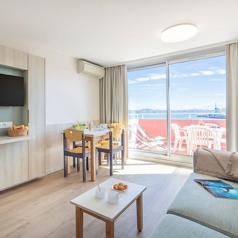 Studio 5 personen - 1 slaapgedeelte - Uitzicht op zee