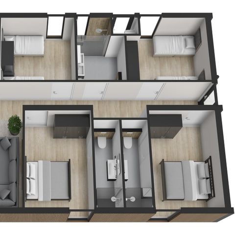 Bungalow 8 personen - Bos Cube