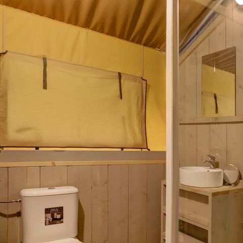 Safaritent 6 personen - incl. sanitair + glijbaan