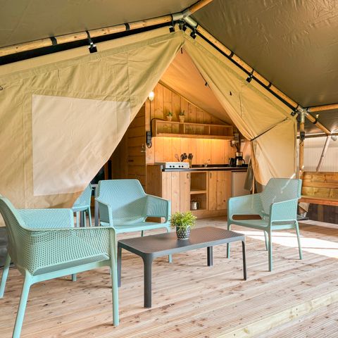 Safaritent 6 personen - incl. sanitair
