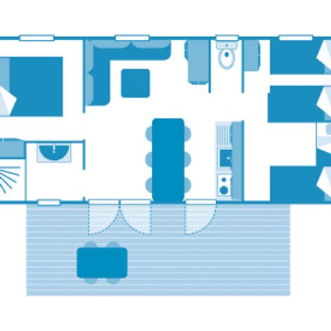 Stacaravan 6 personen - Vakantiehuis Mézenc 6p 3ch ****