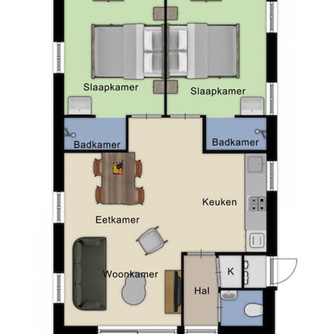 Bungalow 4 personen - Maashoeve