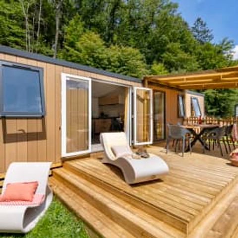 Stacaravan 6 personen - Cottage Cocoon 6p 3ch 2SdB airconditioning Premium