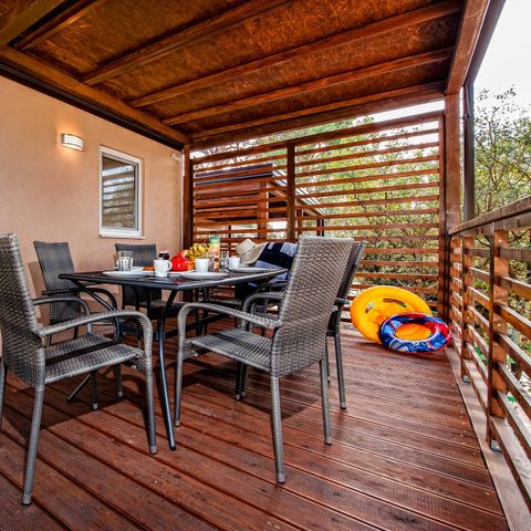 Stacaravan 6 personen - Mobile-home | Comfort | 3 slaapkamers | 6 pers | Verhoogd terras | 2 badkamers | Airconditioning | TV