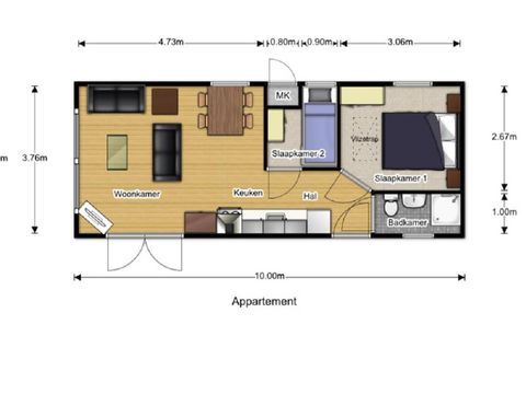 Chalet 3 personen - Vlotvaren - Seringenlaan 140