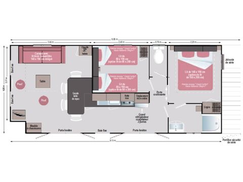 Stacaravan 4 personen - Ramatuelle - VIP Cap Deseo - 34 m² - Uitzicht op zee en jacuzzi