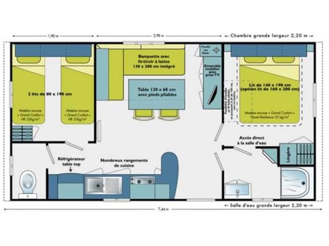 Stacaravan 5/6 personen - Théoule - Super Mercure - 2 slaapkamers
