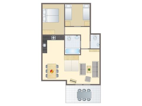 Appartement 6 personen - 6A