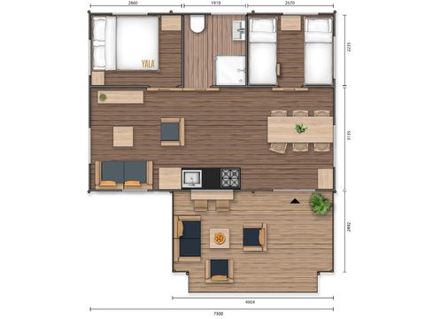 Safaritent 6 personen - Heide Tent - Kachel
