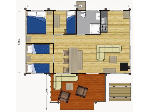 Safaritent 6 personen - Stille Heide - Kachel & Hottub