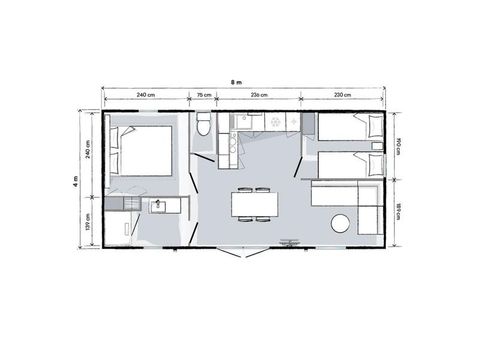 Stacaravan 4 personen - Sunêlia Prestige Escapade 2 Slaapkamers