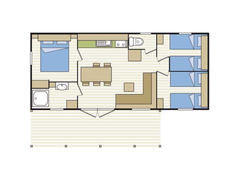 Stacaravan 6 personen - SANTORIN ONTWIJKING