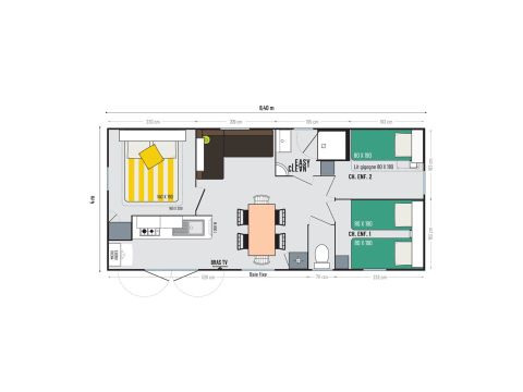 Stacaravan 6 personen - PRIVILEGE - CLIM - TV - LV - Voetgangersgebied