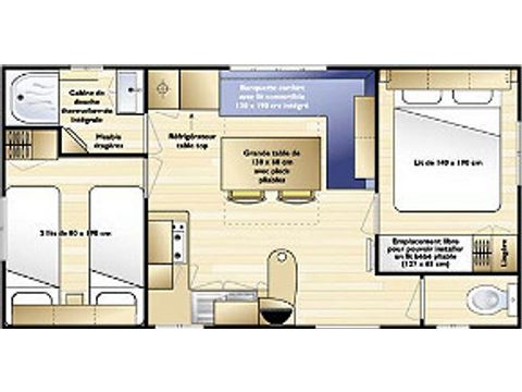 Stacaravan 6 personen - 2-kamer MRI