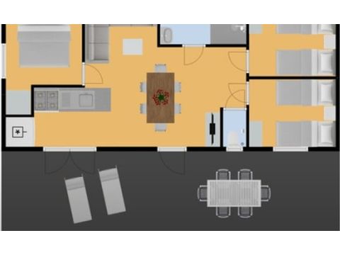 Stacaravan 6 personen - Les Milandes