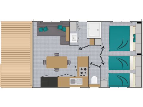 Stacaravan 4 personen - Presta+ (Clim+Tv)