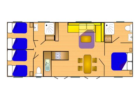 Stacaravan 7 personen - Riviera 1050-3 CD