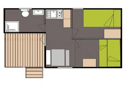 Chalet 4 personen - Chalet éco 1 Slaapkamer 4 Personen Zaterdag