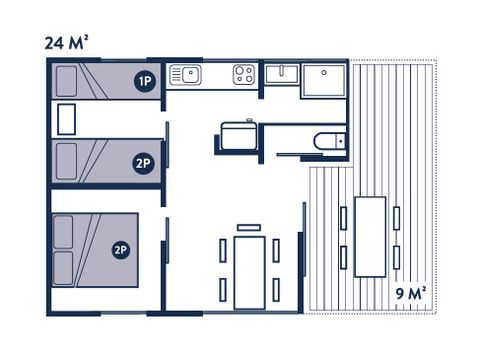 Bungalow 5 personen - Bungalow PREMIUM 5 pers