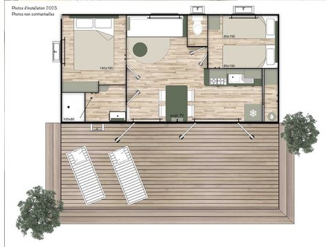 Stacaravan 4 personen - Ciela Confort - 2 slaapkamers