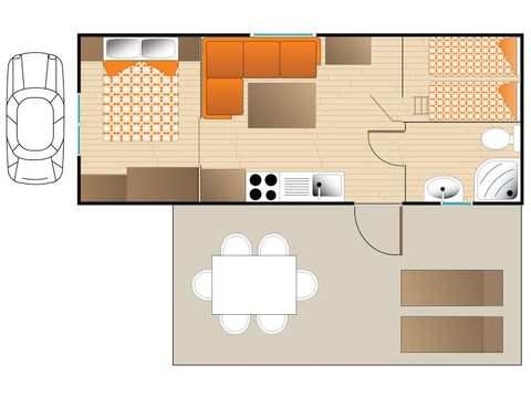 Stacaravan 4 personen - MAUI COMFORT