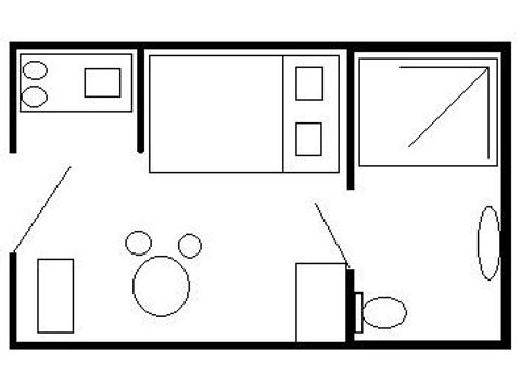 Studio 2 personen - Bulle Standaard 20 m² 1 slaapkamer +TV