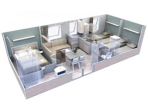 LODGE 6 personen - Cottage Pergola 6p - 3 slaapkamers