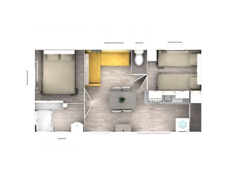 Stacaravan 5 personen - 2 slaapkamers