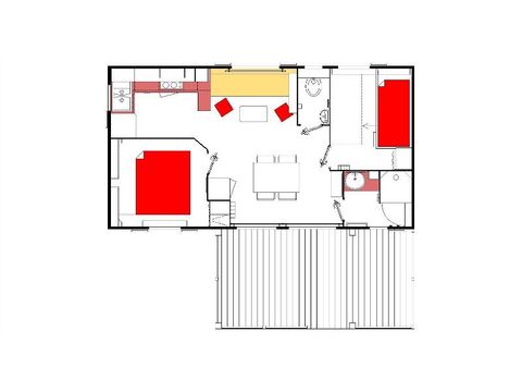 Stacaravan 5 personen - Cabane du Jura 35 m² - airconditioning 5 personen