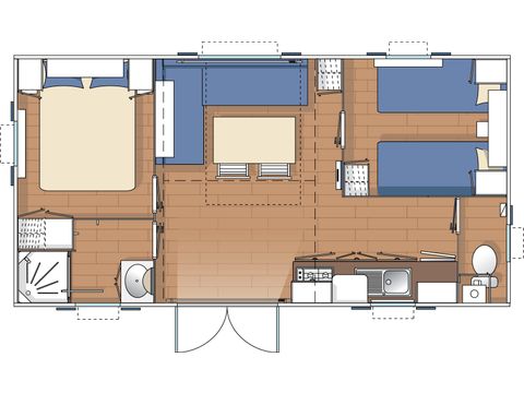 Stacaravan 4/5 personen - Huisje Eco 28m²