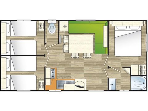 Stacaravan 6 personen - FAMILIE