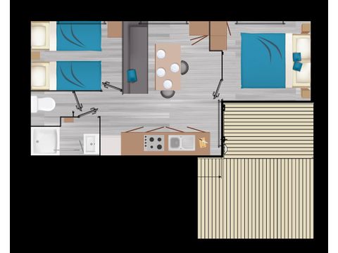 Stacaravan 4 personen - DECLIK CLIM