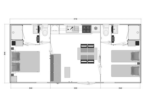 Stacaravan 4 personen - COTTAGE PREMIUM AIRCONDITIONING