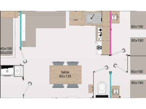 Stacaravan 6 personen - Premium - 3 slaapkamers