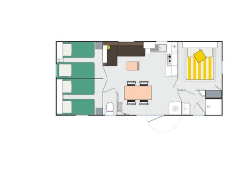 Stacaravan 6 personen - Ciela Privilège - 3 slaapkamers - barbecue