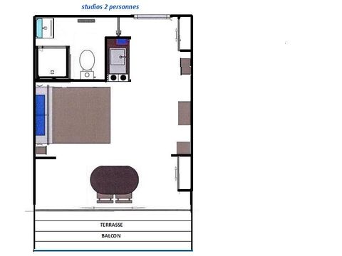 Studio 2 personen - Studio 2 pers