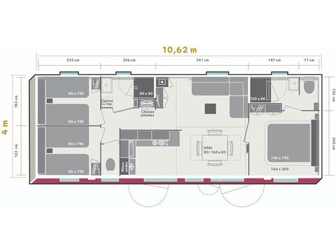 Stacaravan 6 personen - COMFORT+ 35M
