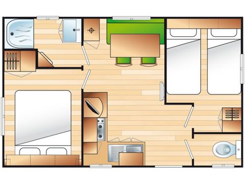 Stacaravan 4 personen - COCOON - TV