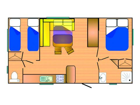 Stacaravan 6 personen - Grand 750-2 A/C CD