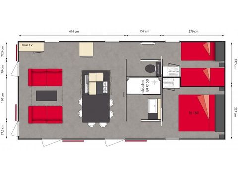 Stacaravan 4 personen - HACIENDA - 2 slaapkamers 6- ZATERDAG