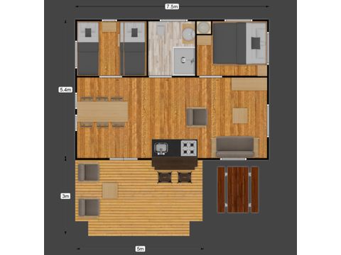 Bungalowtent 4 personen - Luxe Lodge
