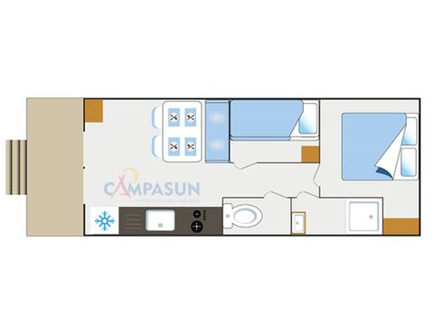 UNIEKE ACCOMMODATIE 4 personen - Roulotte met uitzicht op de natuur - 20.40m² - 2 kamers (2 volwassenen + 2 kinderen tot 12 jaar)