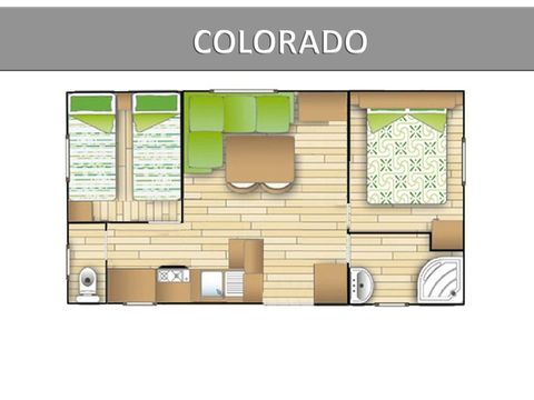 Stacaravan 6 personen - COLORADO ECO - 2 slaapkamers - CLIM - TV