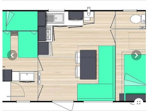 Stacaravan 4 personen - Le Chêne (2 kamers) Zondag aangekomen - RIVIER FRONT - Groot terras - TV - Gratis Wifi* - Gratis parkeren