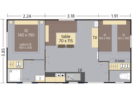 Stacaravan 4 personen - 4 pers airconditioning