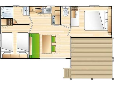 Stacaravan 4 personen - Stacaravan Bambou