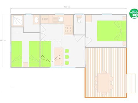 Stacaravan 4 personen - BASIC - AIRCONDITIONING - BEDLINNENPAKKET - HANDDOEKEN - WIFI