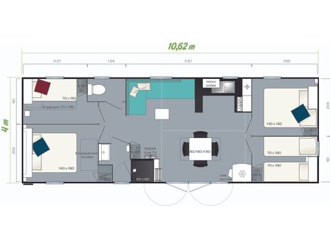 Stacaravan 8 personen - Smala (max 4 adults)