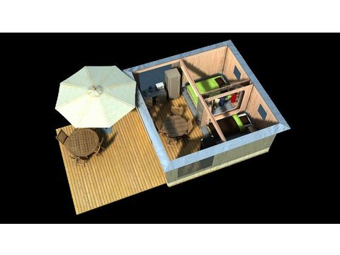 Glampingtent 4 personen - CARIBBEAN 20m² 2 kamers (zaterdag tot zaterdag)